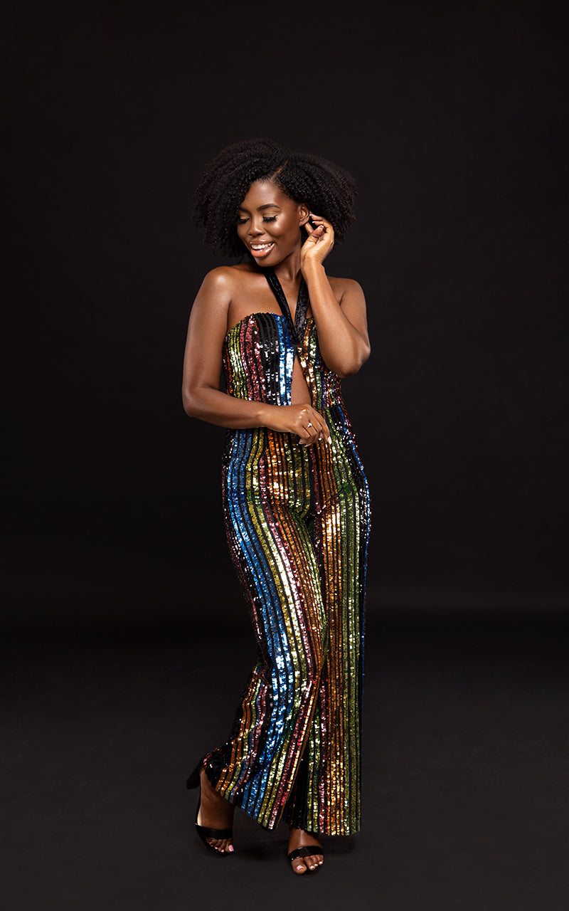 Velvet Sequin Jumpsuit Beyoutiful Luxe